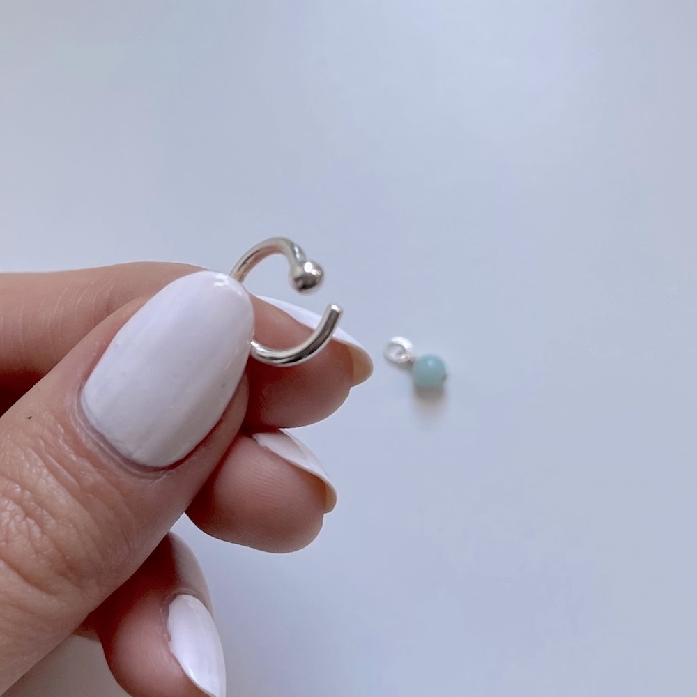 STERLING SILVER BELLY RING - Picture 3 of 3